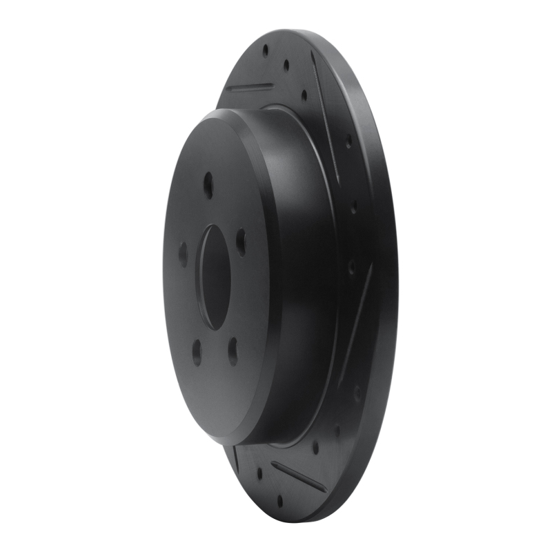 Chrysler PT Cruiser Brake Rotor (1) - Rear Right - R1 Concepts - Drilled & Slotted - Black - `03-`10